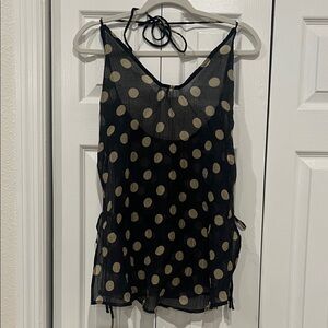 Emerson lang Polka Dot Halter Top with side ties